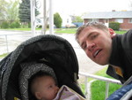 Daddy and Madison went for a run and then it started to pour rain