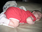 It was time for a bath and Madi was out cold