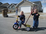 Madison getting a ride from freind Logan