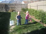 Owen and Madison looking for Easter eggs