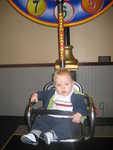 Paul love the rides at Chuck-E-Cheese!