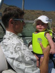 1st time on a boat on a reservoir in Idaho Falls