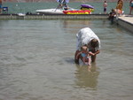 Jordan taking Madison for a little dip in the water