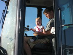Madison helping Jordan at work