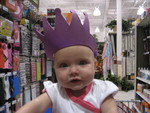 Madison in the craft store with Rachel - she wanted to try on the crown which is very fitting for our little princess