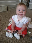 Such a big girl - wearing a new outfit from Grandma Newsome