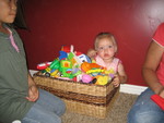 Playing in the toy basket