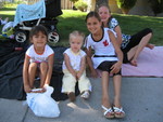 Madison and her friends Sierra and Savannah at the chubbuck day's parade