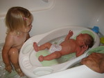 Paul's first bath