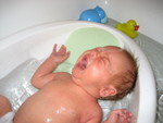 Paul not enjoying the bath