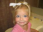 Madison applied mascara all by herself