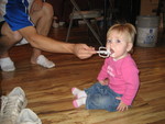 Madison liking her 1st whipped cream beater