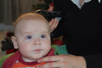 Paul's 1st hair cut (given by Rachel) 7