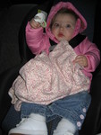 Madison in her 1 year old car seat - she's loving it!