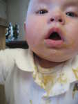 Paul's mess after eating a baby cookie