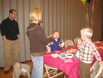 Brad Weber, Crystil, Hunter and Gunner Michaelis at Madison's birthday party