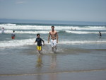 Jordan playing with cousins at the Oregon coast