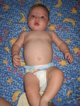 Madison loves to hang out in only a diaper