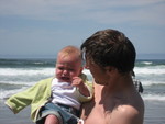 Madison, not too happy with the cold water