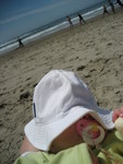 Madison taking a nap on Mommy's lap at the Oregon Beach