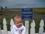 Madison was just barely tall enought to climb the lighthouse - NOT!