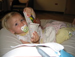 Madison being a good girl at the hospital while Rachel and Radan get checked