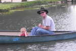 Grandpa Newsome and Madison in the canoe at Rockn' R Ranch 3