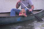 Grandpa Newsome and Madison in the canoe at Rockn' R Ranch 5