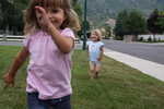 Isabel and Madison galloping