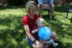 Rachel and Paul playing ball