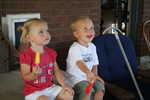 Madison and Owen enjoying a Popsicles