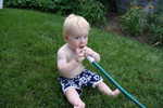 Paul and the hose at grandma's house