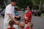 Jordan handing out fireworks
