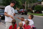 handing out fireworks