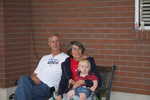 grandpa and Grandma Smith with Paul - watching the helicopters