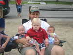 Joel holding Peter, Paul and Saul