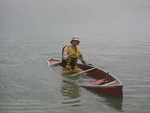 Jordan in a sunk canoe