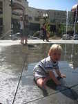 Paul in the fountains at the Gateway Mall