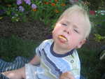 Paul snacking - one for the mouth and one for each hand 2