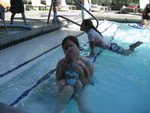 In the swimming pool at Snowbird with aunt Chelsea