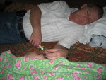 Taking a nap with Grandpa Newsome at Snowbird