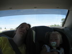 Aunt Chelsea and Madison asleep in the car after picking Chelsea up from EFY BYU Idaho