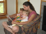 Aunt Jessica reading to Madison and Isabell