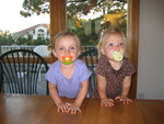 Clara and Madison waiting for lunch