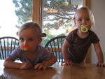 Clara and Madison waiting for lunch 2