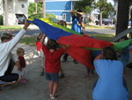 Cousin camp parachute