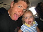 Jordan and Madison on the airplane headed home from North Carolina