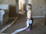 Madison getting me a tissue for her nose