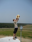 Madison trying to fly down from the monument