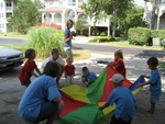 Parachute at cousin camp